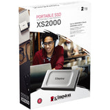 Kingston xs2000 portable 2 tb externe ssd (zilver zwart, sxs2000 2000g, usb-c 3.2 (20 gbit s))