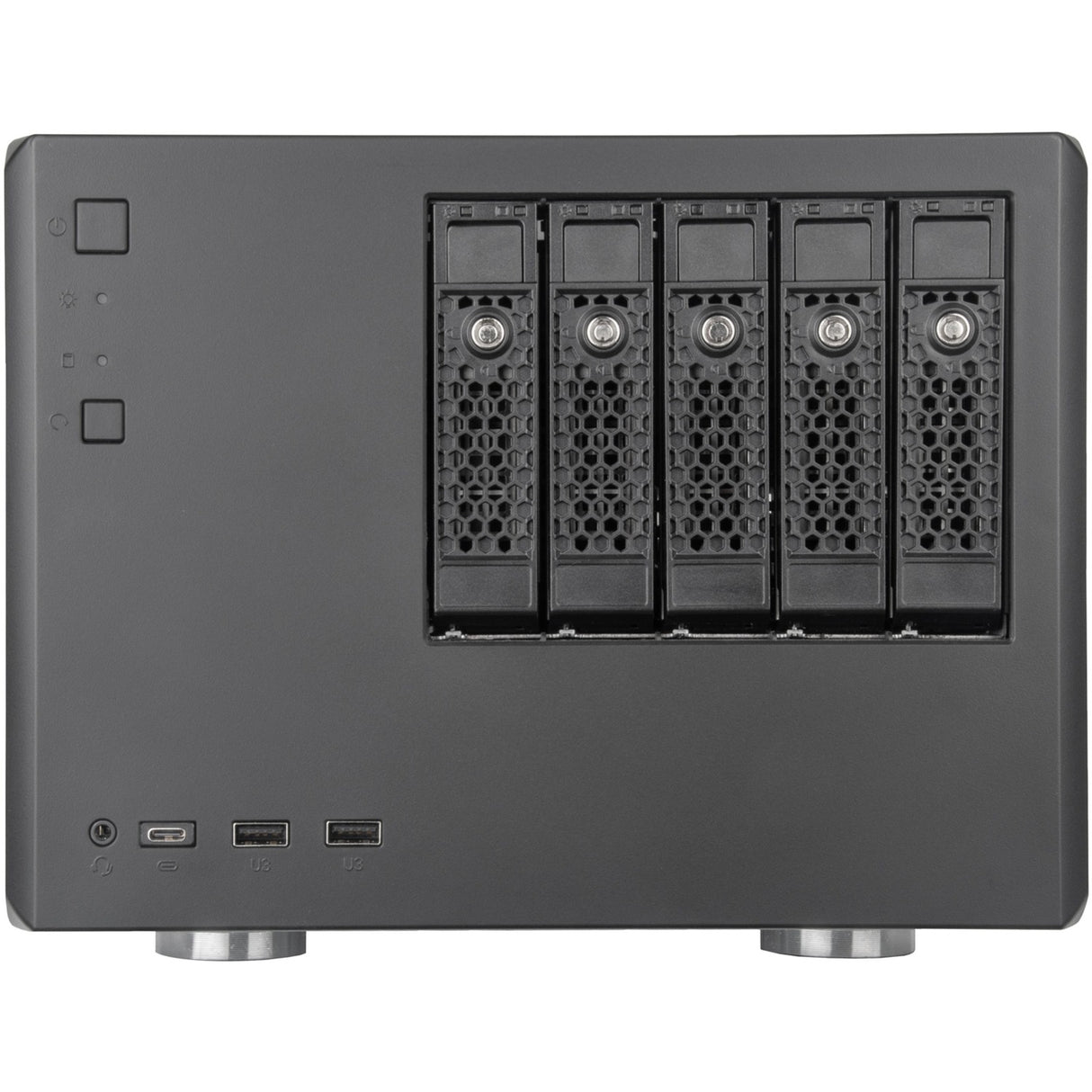 Silverstone sst-cs351 mini tower behuizing (zwart | 2x usb-a | 1x usb-c)