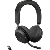 Jabra evolve2 75 on-ear headset (zwart, link380a, microsoft teams)