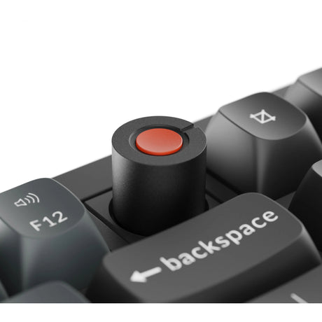 Keychron v6w-d1 8k qmk wired custom mechanical keyboard (zwart, us lay-out (qwerty), super red, 100%, rgb leds, double-shot pbt, hot swap, 8k, knop)