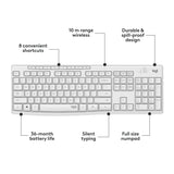 Logitech mk295 silent wireless keyboard and mouse combo desktopset (grijs, us-international lay-out (qwerty), 100%)