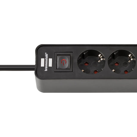Brennenstuhl ecolor 4-voudige stekkerdoos met 2 usb-laadaansluitingen (zwart, 4x stekker, 2x usb-c, 2x usb-c)