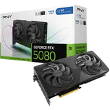 Pny geforce rtx 5080 slim oc grafische kaart (dlss 4, 3x displayport, 1x hdmi 2.1)