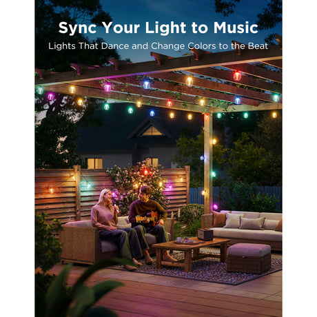 Govee outdoor clear bulb string lights slimme buitenverlichting rgbww matter