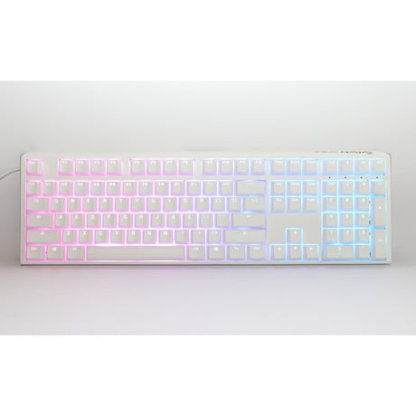 Ducky one 3 classic pure white rgb mechanisch toetsenbord (wit, us lay-out (qwerty), cherry mx silent red, 100%, rgb led, double-shot pbt, hot-swappable, quack mechanics)