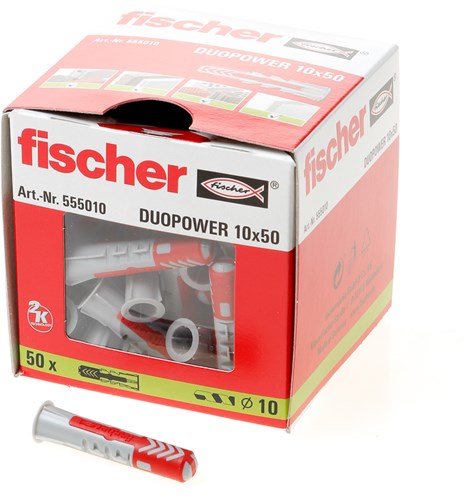 Fischer duopower pluggen 10x50mm - 50 stuks