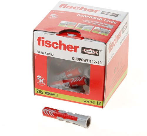 Fischer duopower pluggen 12x60mm - 25 stuks