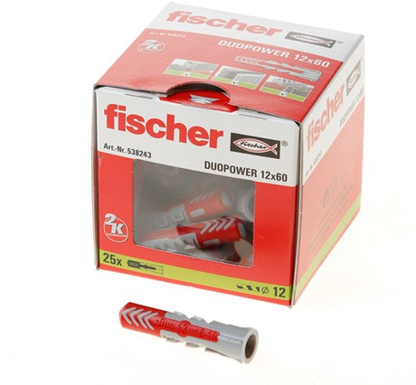 Fischer duopower pluggen 12x60mm - 25 stuks