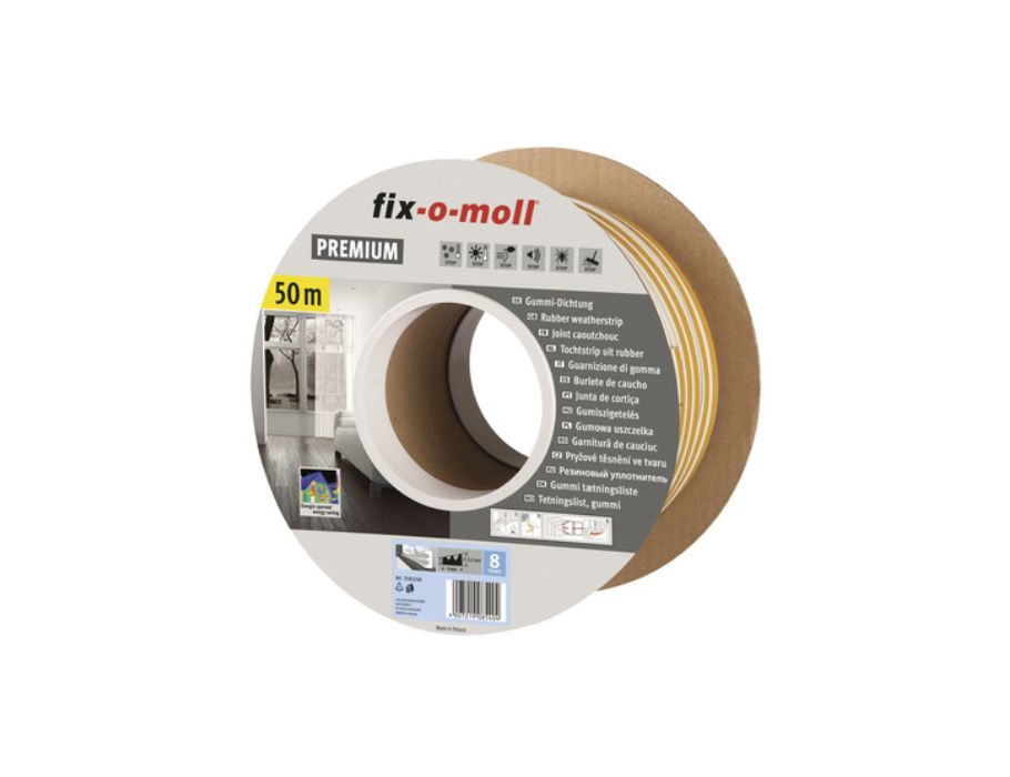 Fix-O-Moll Draft Tape W Profilo 50 m x 9 mm 1,5-2,7 mm bianco