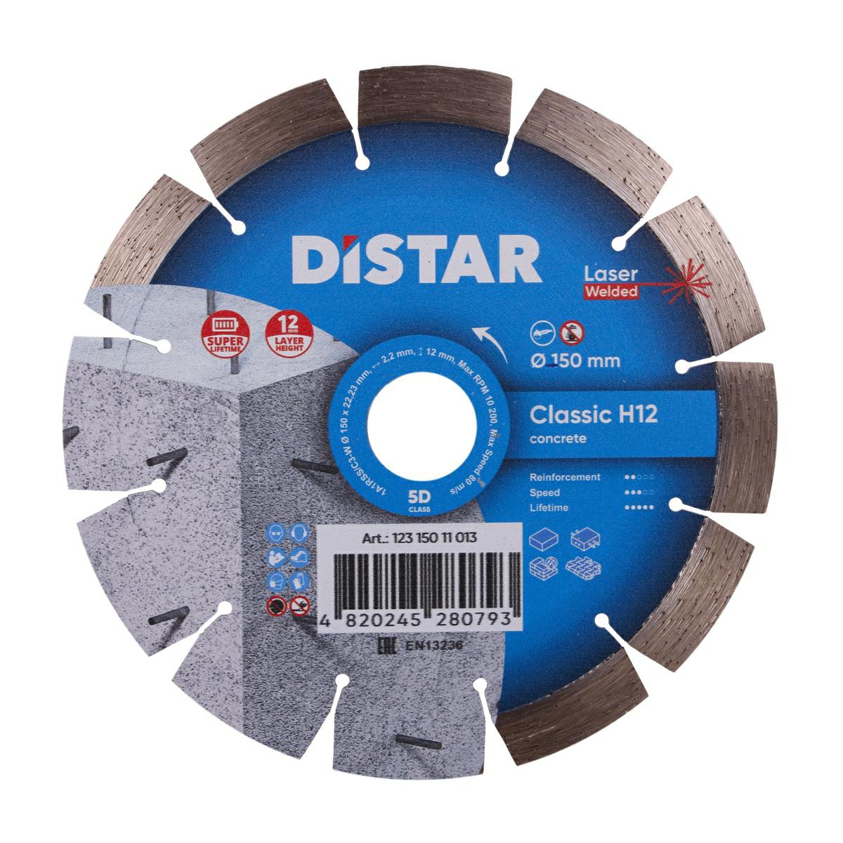 Distar klassiek diamantschild h12 150 x 2,2 1,3 x 22,23mm