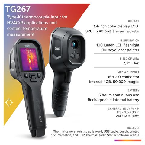 Flir TG267 Hëtzt weist Camera