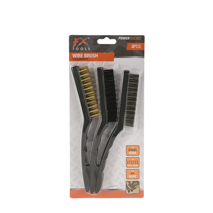 Fx tools staalborstel 21cm set 3-delig