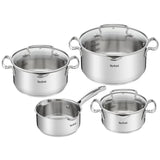 Tefal duetto+ pannenset - 4-delig - geschikt voor inductie - rvs - met deksel