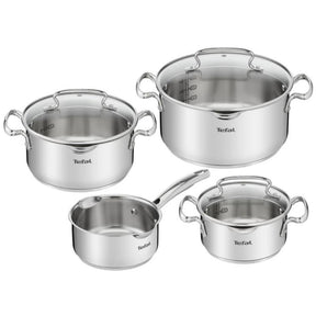 Tefal duetto+ pannenset - 4-delig - geschikt voor inductie - rvs - met deksel