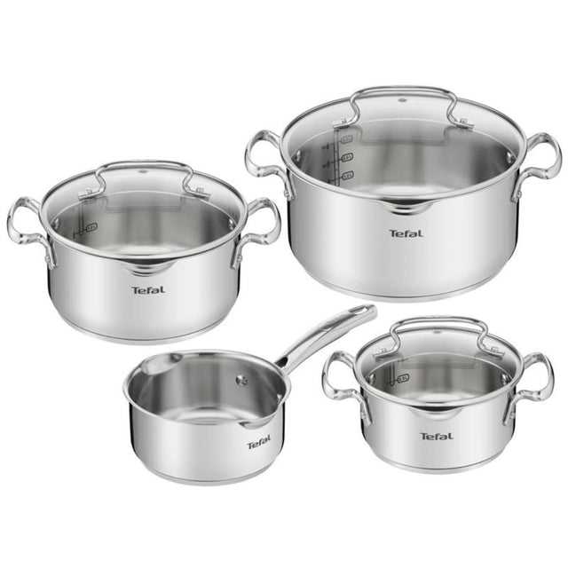 Tefal duetto+ pannenset - 4-delig - geschikt voor inductie - rvs - met deksel
