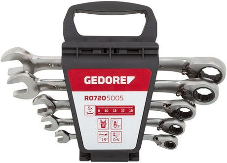 Gedore r0720 5005 | ringratel-steeksleutelset | 8-19 mm | 5-dlg 3300872