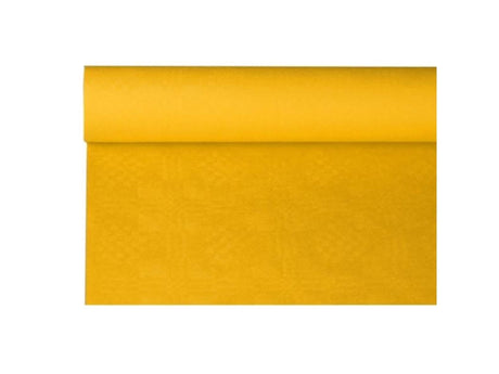 Haza damast tafelkleed papier120cmx8m geel