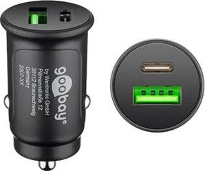Enzo goobay usb autolader usb-c en usb-a 12v-24v 3a zwart - 9540129
