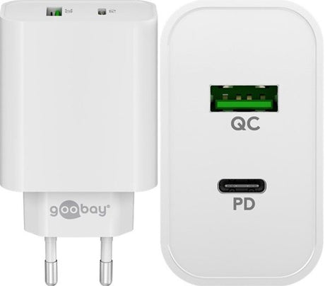 Enzo goobay usb + usb-c snellader 45w wit - 9550194