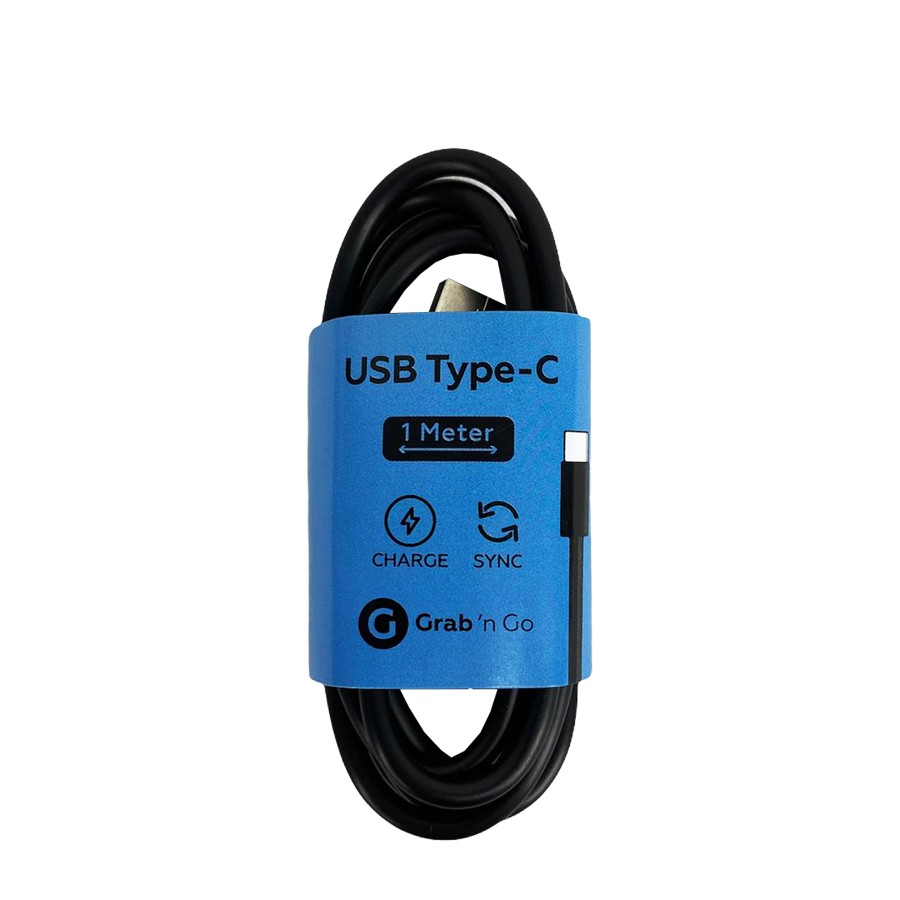 Grab 'n go kabel usb type-c zwart 100 cm