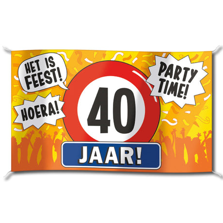 Paperdreams gevel vlag - 40 jaar 100x150cm
