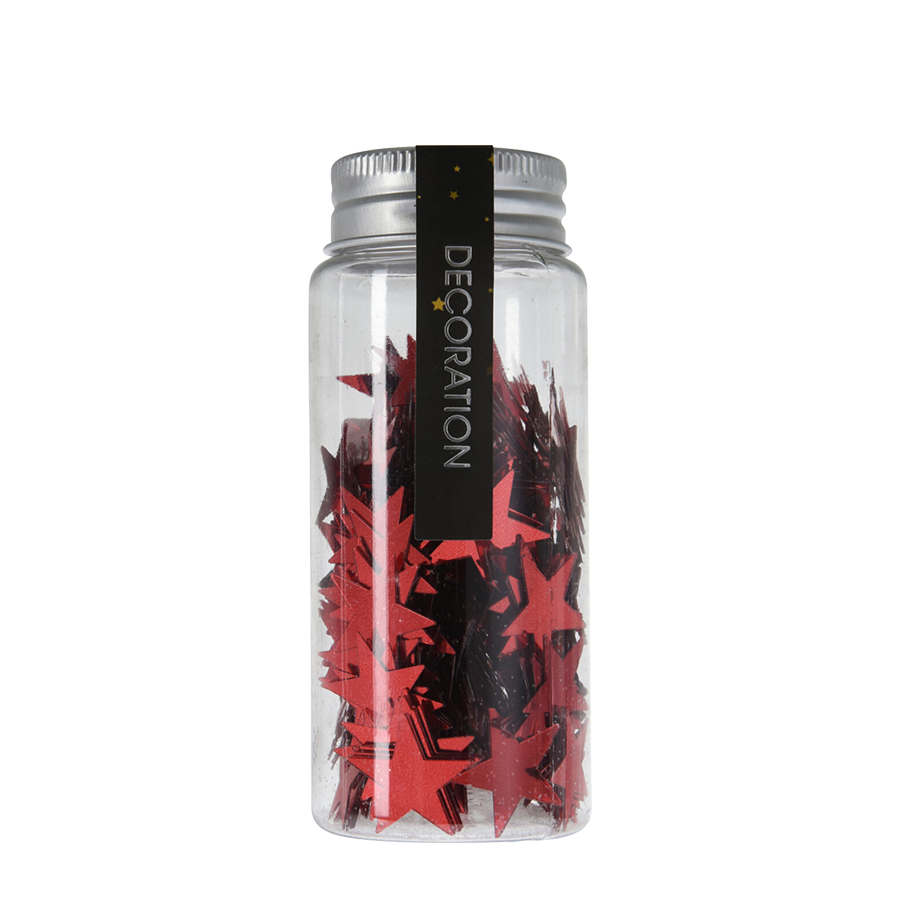 H s confetti rood ster 40gr