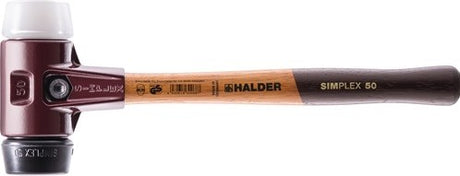 Halder kunststofhamer | lengte 490 mm hoofd-d. 80 mm | middelhard hout | rubber zwart superplastic wit | 1 stuk - 3027.080 3027.080