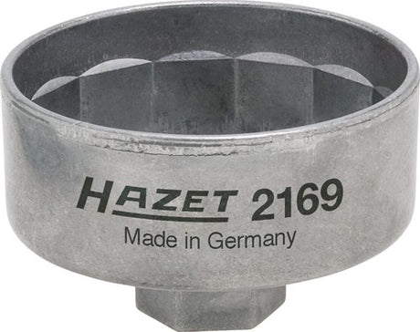 Hazet oliefitersleutel 2169 · 3 8 inch (10 mm) vierkant hol · buiten-14-kant-profiel · sw 74 mm