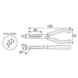 Hozan p-12 punttang gebogen hrc45 3280012
