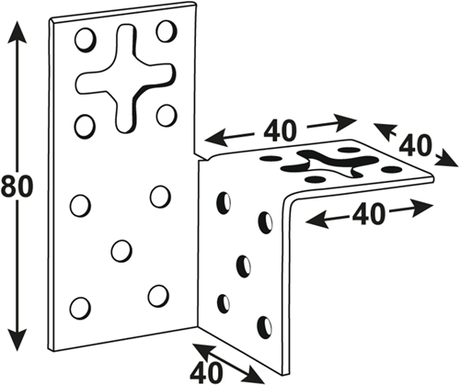 Connex latverbinding links 40x40x80x2 bvz - hvb4386