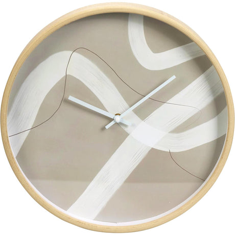 Home styling wandklok hout ø38cm wandklok hout ø38cm taupe- crã¨me