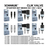 Schwalbe benelux b.v. schwalbe ventiel conversiekit clik sv-scv dv-scv 25-delig