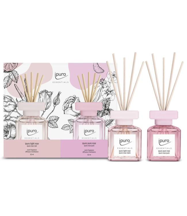 Ipuro geurdiffuser light rose pure rose 2 x 50ml