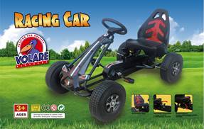 Volore Go Kart Racing Auto Jongen grouss Schäffelen Pneuen schwaarz