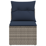 Vidaxl tuinstoel zonder armleuning met kussens poly rattan grijs