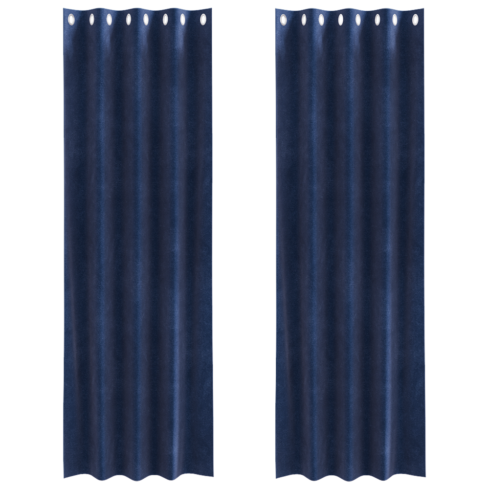 Vidaxl verduisterende gordijnen 2 pcs donkerblauw 140 x 260 cm fluweel