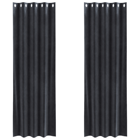 Vidaxl verduisterende gordijnen 2 pcs donkergrijs 140 x 245 cm fluweel