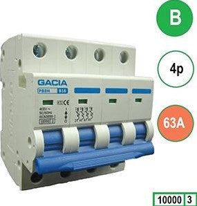 Enzo installatieautomaat 63a b kar 4p gacia - 4517836