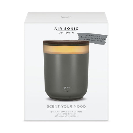 Ipuro air sonic aroma kaars grijs