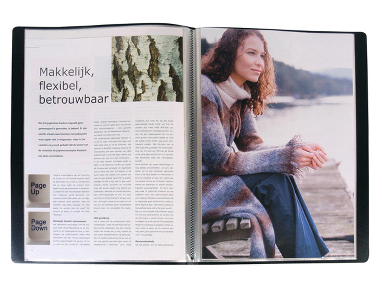 Kangaro showalbum - a4 - pp - 20 insteektassen - zwart - met insteek - k-3025-0