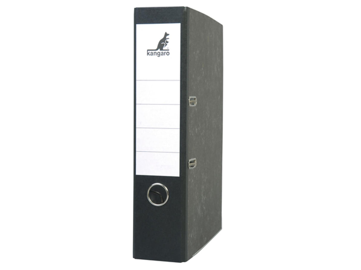 Kangaro ordner a4 formaat met 2 ringen met hefboommechaniek rugbreedte 7,5cm grijs wolkenmarmer cover