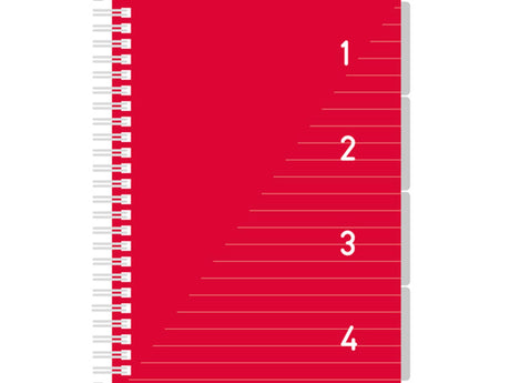 Kangaro 4 in 1 schrijfblok a5, gelinieerd rood