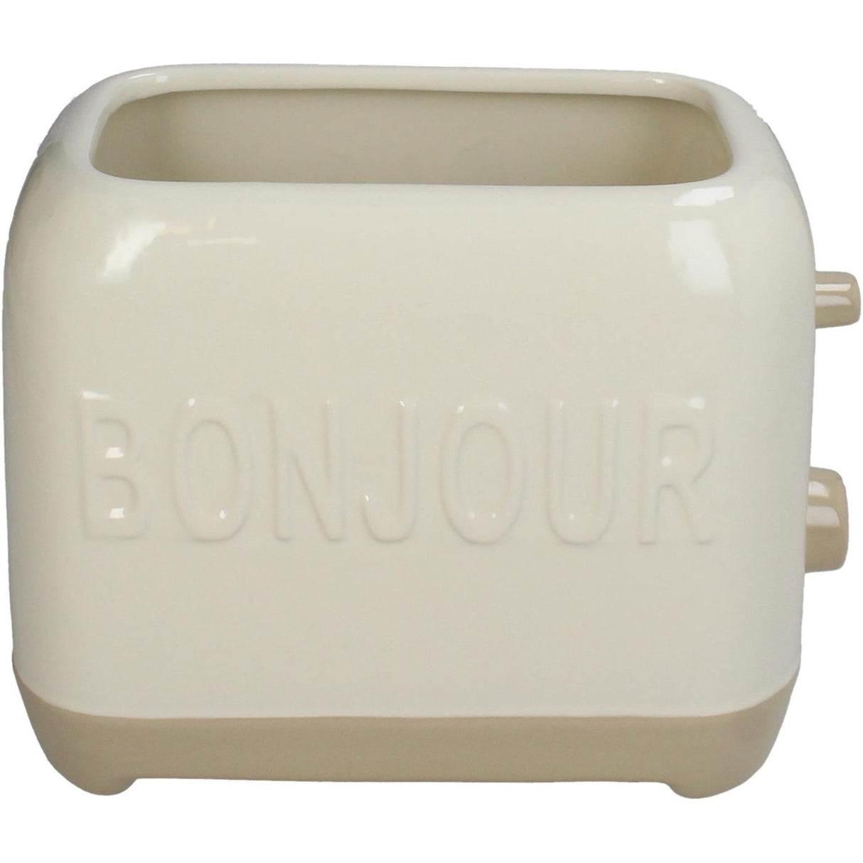 Kersten bloempot toaster fijn aardewerk ivory 22.6x13x17cm