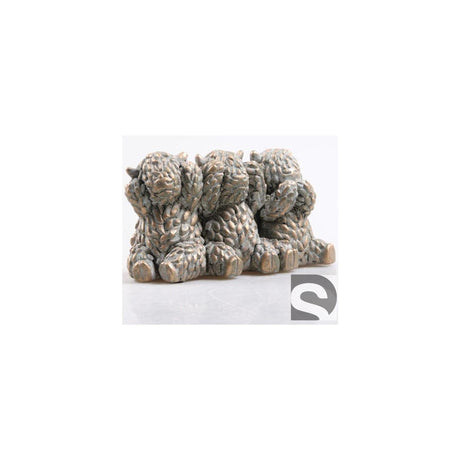 Season inspired decoration beeld hooglander horen zien zwijgen 15,5x10x15,5cm goude beton