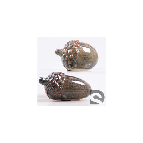 Beeld dennenappel donkergroen 9,5x5x5cm