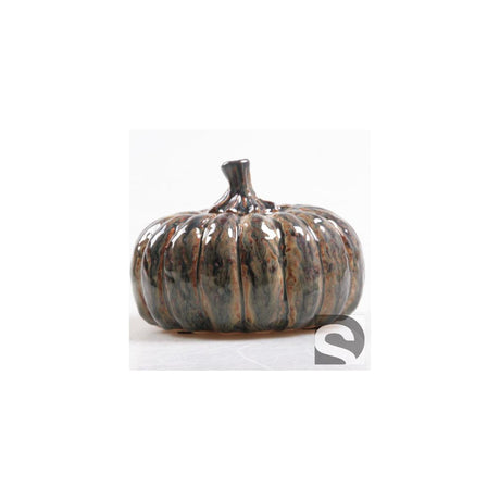 Season inspired decoration beeld pompoen donkergroen dia.14,5x10,5cm