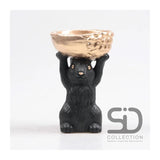 Season inspired decoration eekhoorn met bak 11x9,5x18cm zwart