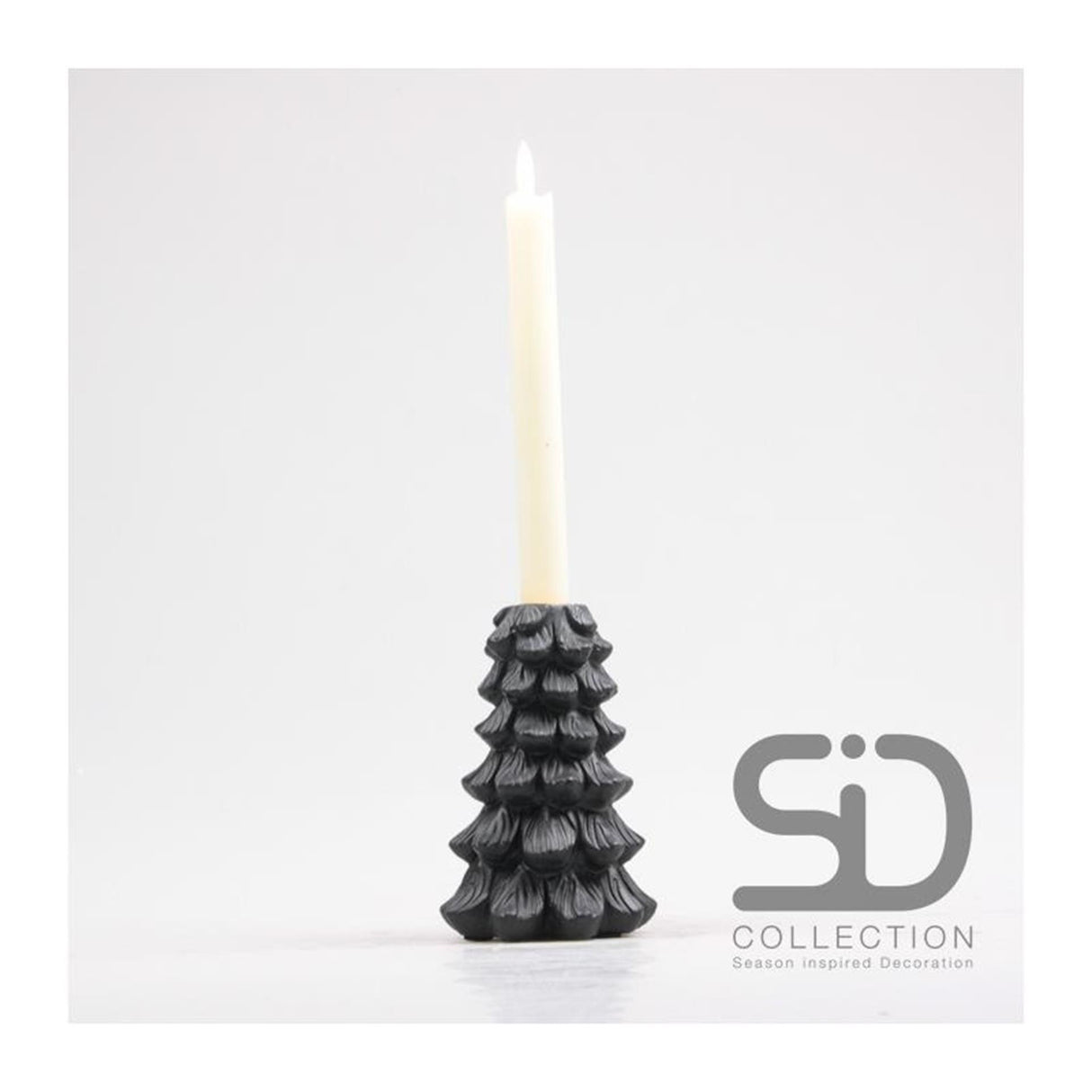 Season inspired decoration kaarsenstandaard 10x10x15 zwart