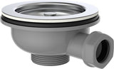 Kirchhoff eco-save kunststof korfventiel, grijs, 1 1 2 et, roestvrijstalen ventielbeker en zeef ø114 mm, met 1 overloopaansluiting - 98835349