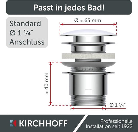 Kirchhoff universele wastafelafvoergarnituur, pop-up 1 1 4 (5 4 ) | chroom - 98807330